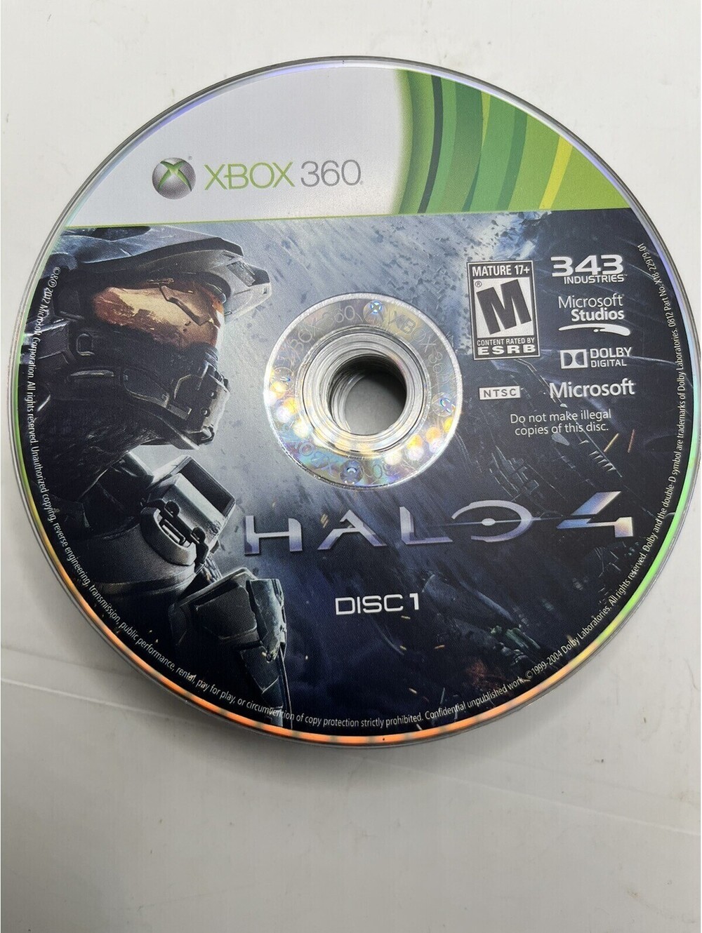 Halo 4 (Microsoft Xbox 360, 2012) Disc 1 Only